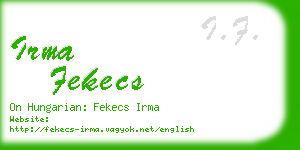 irma fekecs business card